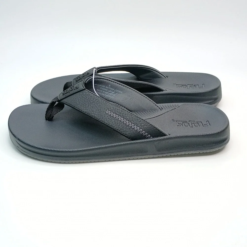 Flojos Flip Flop Men Size 8 Black Synthetic Thong Sandals